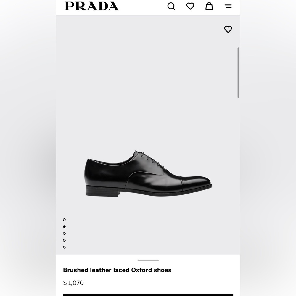Brand New Black Men’s Prada Oxford Loafers